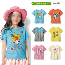 Summer childrens T-shirt smooth feel pure cotton baby short sleeve shirt thin half sleeve shirt Japanese childrens clothing export