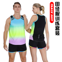 Track and field training uniform Sports running sports clothing mens custom marathon set sprint vest track suit