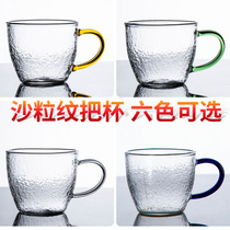 Heat-resistant glass tea cup Tea cup Household small tea bowl Japanese hammer pattern Kung Fu tea belt thickens the owners tea cup