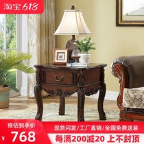 American solid wood sofa edge a few European style sofa storage table antique phone few with drawer little corner a few corners a few