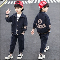 Next win childrens clothing autumn boy suit 2021 new middle and Big Boy cowboy cowboy three-piece tide