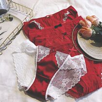 Xianan Festive Festival this year married red bow cotton crotch comfortable breathable ladies low waist briefs