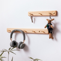 Imported solid wood adhesive hook door rear wall strong load-bearing clothes hook adhesive hook A row of wall adhesive hook small adhesive hook