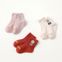 Spring and autumn baby socks cotton male baby stockings spring and autumn thickened Terry female baby boneless loose socks
