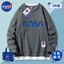NASA co-branded tide brand 2022 autumn new sweater letter printing boys and girls big childrens clothing loose autumn clothing
