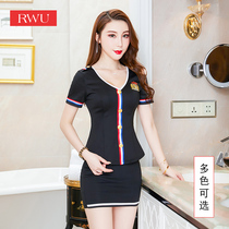 Foot massage shop work clothes Foot bath technician clothes cover belly thin Health hall spa sauna massage set Foot work clothes