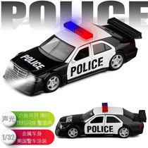 JK 1 32 American version Police car alloy model realistic siren metal simulation car model toy car