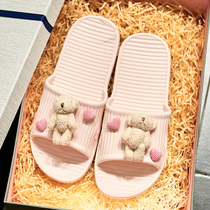 Bathroom slippers female summer home cute home couple plastic bath non-slip male thick bottom shower slippers