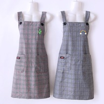 Cotton apron womens kitchen cooking breathable ultra-thin strap sleeveless waist work clothes for men and women custom printing