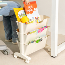Under the desk book storage rack classroom mobile table side low bookshelf desk side cart artifact side floor rack