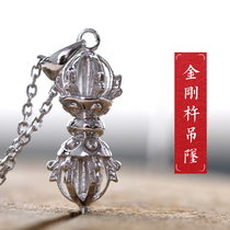Buddhist jewelry 925 silver Vajra stick necklace DIY body pendant men and women couple pendant jewelry