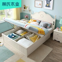 Lins Wood Industry 1 2 meters girl bed 1 5 children boys solid wood feet princess girl bedroom bed single bed 818