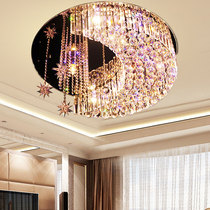 Round Crystal bedroom lamp luxury living room Star Moon Children warm led ceiling modern room lamps