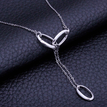 Platinum Necklace Woman Platinum Necklace PT950 Platinum Set Chain Platinum Set Chain Time Necklace Pendant One Dodwear