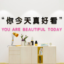 Simple modern decoration decoration room living room bedroom wall slogan 3D three-dimensional acrylic wall sticker sticker