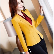 Small Suit Woman Coat 2020 Spring Summer Autumn Pro Color One Grain Button Long Sleeve 100 Hitch Suit Woman