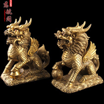 Copper unicorn ornaments a pair of copper unicorn bedroom living room decoration ornaments door opening gift home living room