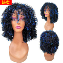 European and American hot-selling black wig female small roll African fashion short hair show foreigners curly hair explosion headgear wig