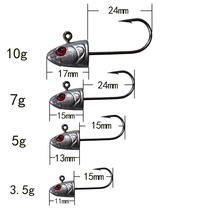 Lujah Bait Micromatter Lead Hook Fish-shaped Reinforced Version Blood Tank Hook Soft Bait Soft Bug Special Jumping Bottom Fish Head Pour Fishing Fake 