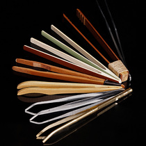 Tea-making tea clip Anti-hot bamboo tea clip Home utilita tea with cup clamp stainless steel anti-slip tea tweezers Tea track accessories