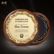 Medal custom wooden authorization card Creative round lace agent franchisee honor card event award souvenir