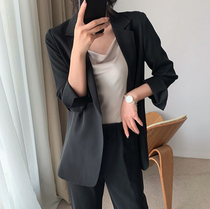 Japanese chiffon suit thin coat temperament Korean version of ladies British style small man suit loose medium long sunscreen