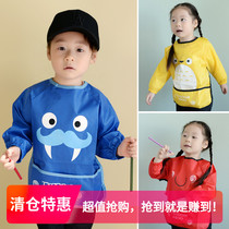 Baby waterproof anti-wear long sleeves eating clothes children drawing clothes for children Painting Baby Anti Dirty Hood Clothes