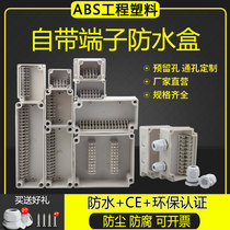 Outdoor plastic waterproof junction box with terminal monitoring cable 10p junction box ABS cross-wire sealed instrument box