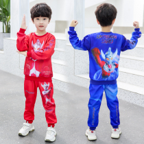 Altman clothes spring and autumn childrens suit children handsome autumn long sleeve sports sweater childrens clothing trend two-piece set