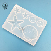 miss small morning diy crystal drop glue uv resin rubber semi-solid sea star shells silicone mold two sizes