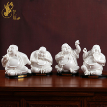 Fan Fun DeHua Master Chen Wende works Home Living Room TV Cabinet Decoration Ornaments Maitreya Buddha Statue