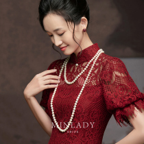 Fame) Shaoguang Pearl Accessories Designer Lan Xi hand-made retro simple toast dress