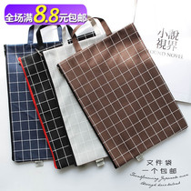 Student Paper bag zipped bag canvas South Korea Xiaoqing New a4 Oxford Buqatong Paper bag Custom Inlogo