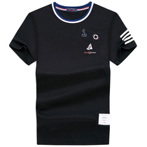 Hong Kong fashion brand short-sleeved T-shirt mens 2020 summer new mercerized cotton 5-and-a-half sleeves personality trend mens t-shirt