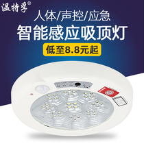 led human body infrared sensor light sound and light control intelligent corridor ceiling light aisle light garage corridor emergency light