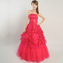 Millennium Bride Red Wedding Dress Evening Toast Bride Wedding Evening Dress AZD005