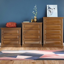 Chinese-style modern minimalist solid wood three-four-five-drawer cabinet bedroom small apartment storage drawer locker living room cabinet
