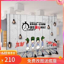 New Chinese screen partition wall living room indoor company hotel school cartoon simple mobile folding light luxury fabric