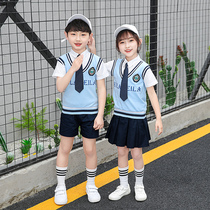 Kindergarten Garden Clothing Summer Clothing Elementary School Childrens School Uniforms Children Summer Banfu Academy Wind Short Sleeve Suits Graduation Photos Clothing