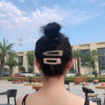 Hairclip headdress adult bangs clip female students Korean Crystal hairclip headgear rhinestones high-end new one-word clip