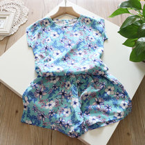 Clear cabin ~ girl suit skirt Summer new Korean version Childrens clothes small and medium children short sleeves T-shirt dress pants foreign air