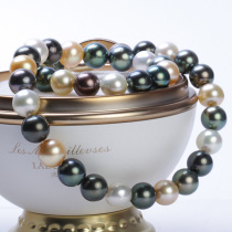 Xinru 10 - 11mm mixed seawater pearl necklace Morandi color series sends Mom round Tahiti Nanyang Gold