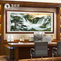 Long-standing Chinese painting landscape painting Feng Shui backer picture living room decoration painting Zhaicai office calligraphy and painting
