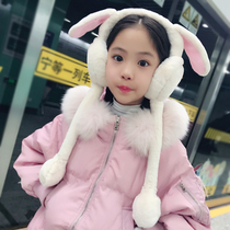 Shake sound net red rabbit earmuffs ears will move in winter to keep warm and cold-proof men and women and children cute ears warm ear bags cute