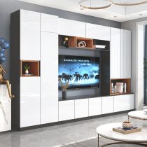 Nordic TV Cabinet Combo Wall Cabinet Modern Minimalist Living-room Multifunction Storage TV Background Cabinet Customize D18