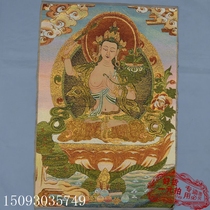 Antique collection Thangka brocade cloth painting Silk weaving embroidery gold thread Su embroidery boutique female weaving embroidery 34