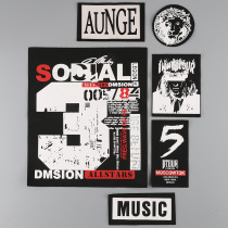  Large cloth patch patch clothing accessories fashion clothes repair decoration patch black and white English letter decal