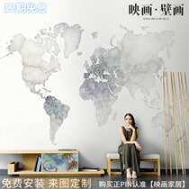 Nordic modern minimalist abstract world map wallpaper living room TV background wallpaper seamless custom mural cloth