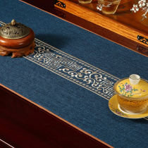 New Chinese table flag Chinese style Zen high-end cotton linen fabric TV cabinet cover table tablecloth coffee table cloth custom