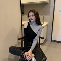 Vanya Half-Leader Sweater Spring Fashion Fashion Fashion Bar and Collapse Shoulder-Knitted Windwood